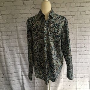 Tasso Elba Long Sleeve Cotton Button Shirt - Size: (M) Like New!